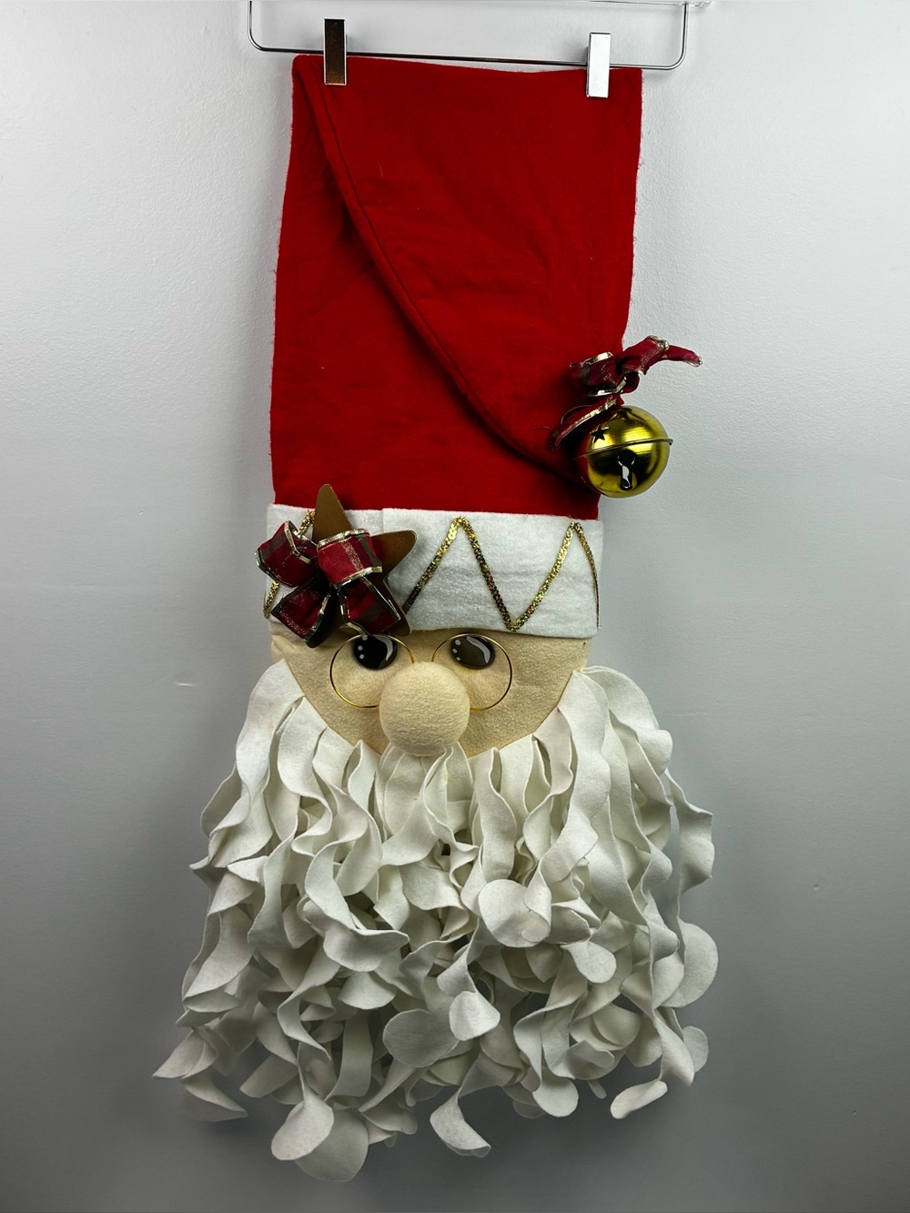 Santa Claus Handmade Felt Fabric Plush Wall Hanging - So Cute!